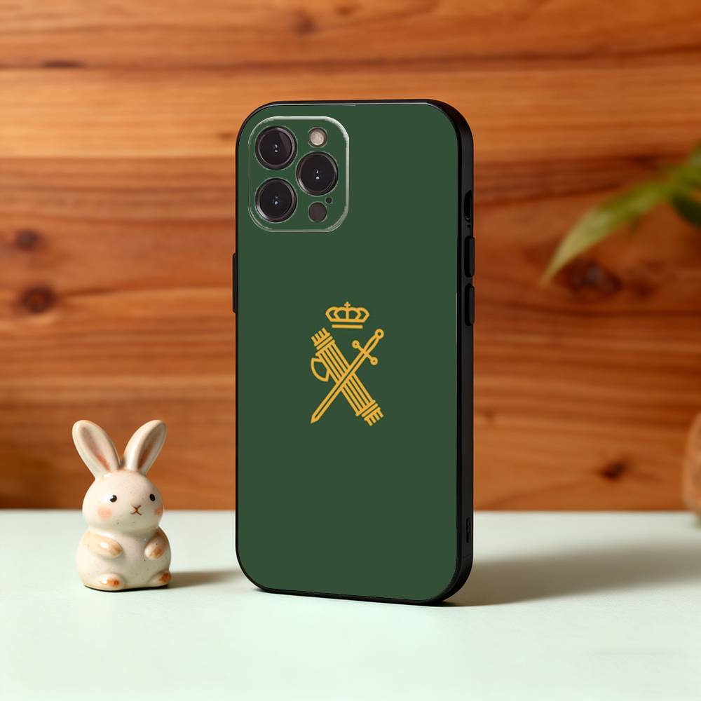 S-Spanish G-Guard Civil Emblem Phone Case For iPhone17,16,15,14,13,12,Plus,Pro Max, 5G Others Soft Black Cover