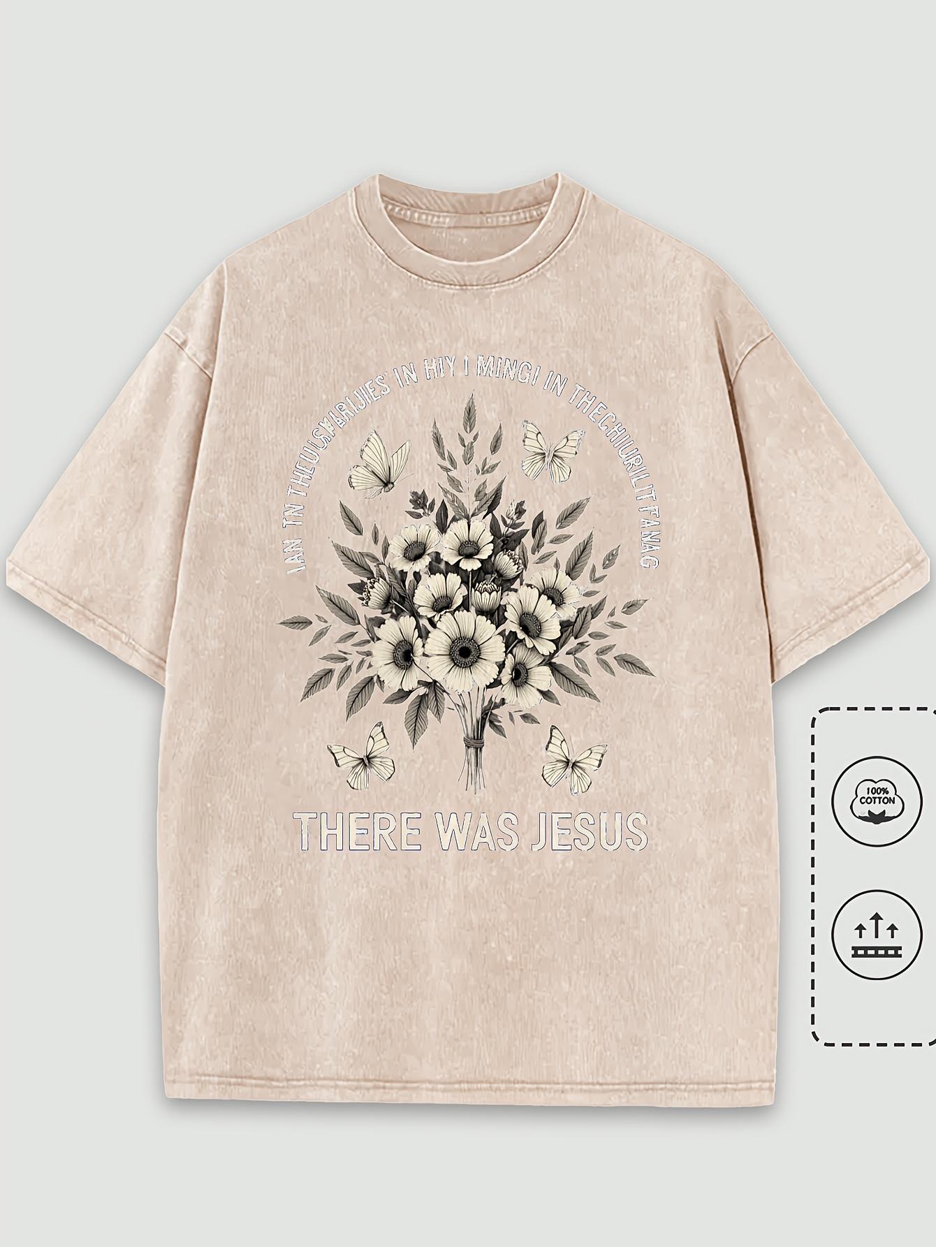 Men s Casual Daisy Bouquet Graphic T-Shirt, 100% Cotton, Relaxed Fit, Short Sleeve, Round Neck, Machine Washable, Streetwear Sty S разноцветный