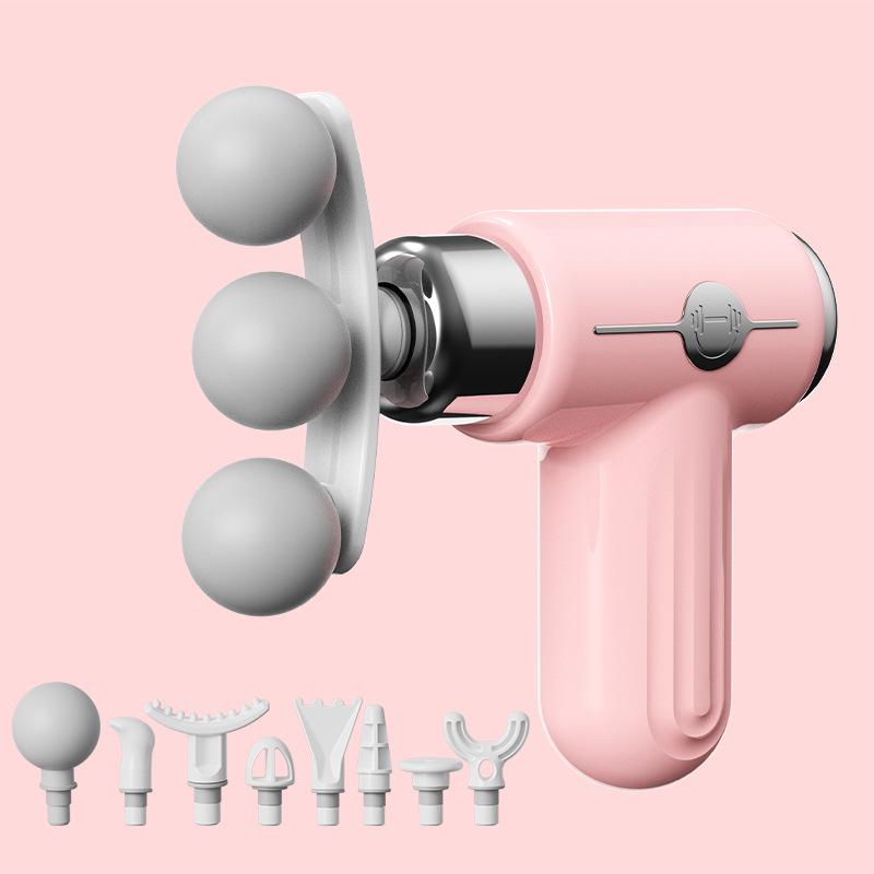 Multi-Head Muscle Relaxation Massager: Electric Fascia Gun for Sports and Neck Therapy, Home Fitness, Mini Size.
