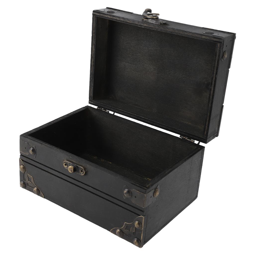 Retro Trälåda för Smycken Skattförvaringslåda Organizer Behållare Fodral Kista Prydnadslåda för Flickor Flickvän Kvinnor