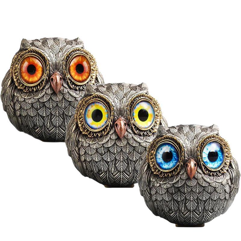 AEE2-Lucky Owl Guardian Owl Statue, Mini Owl Statue Bird Ornament Home Decor, Gift For Owl Lovers