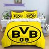 Lenjerie de pat cu model BVB, Set cu cuvertură, Husă cuvertură, Față de pernă, Cadou de casă pentru ziua de naștere (1 * husă de pilotă + 2 * fețe de pernă, fără miez)