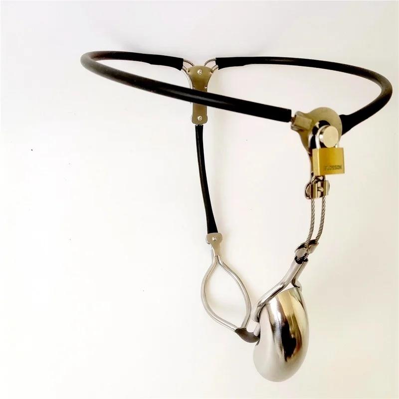 Adjustable Invisible Male Stainless Steel Chastity Belt with Enclosed Cage Plug Full Cover Restraint with Hole Sex Toys for Men