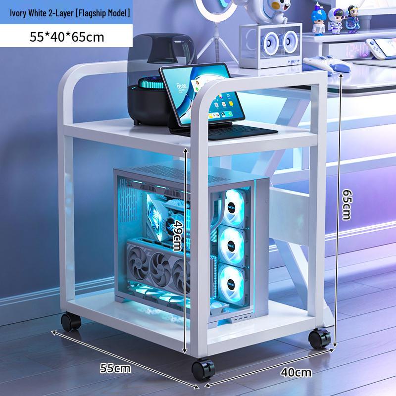 E-sports Room Computer Bracket: Movable Desktop Case Stand & Floor-standing Storage