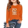 Girls Long Sleeve Halloween Day T Shirts Kids Fall Tops Crewneck Basic Tees 2-11Y