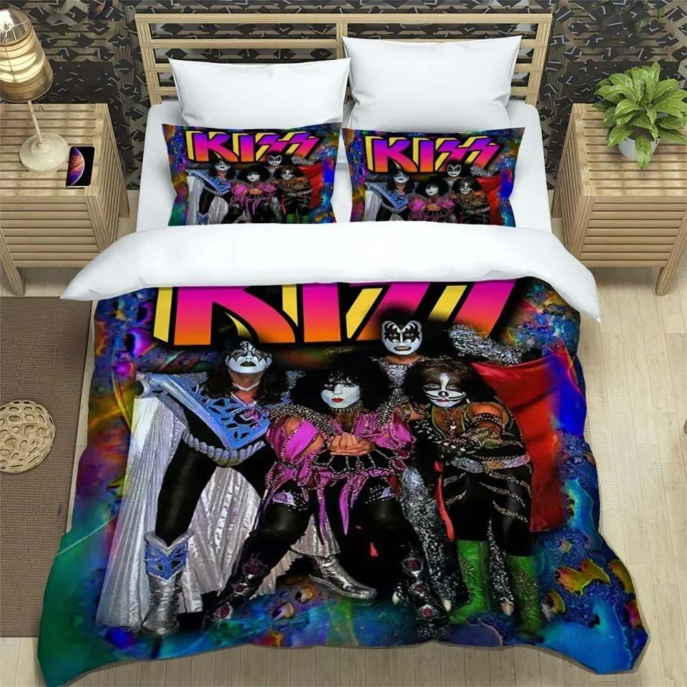 KISS Rock Band Bedding Sets Exquisite Bed Supplies Set Duvet Cover Bed Comforter Set Bedding Set Girls Birthday Gift