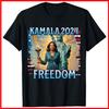 Kamala Harris 2024 For President Freedom Lady Liberty Torch Black Cotton T-Shirt