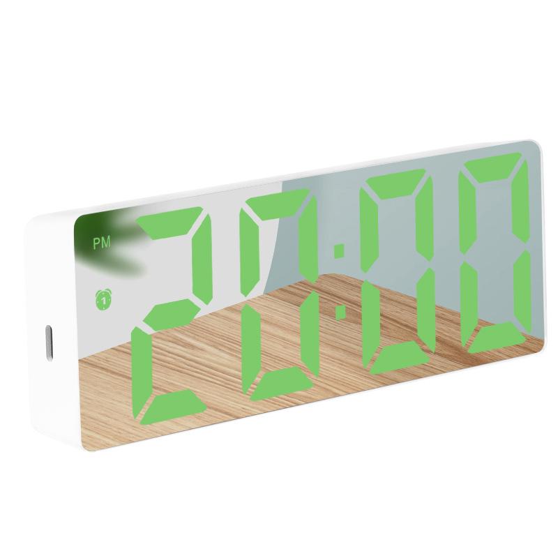 Multifunctional Voice-Controlled Digital Alarm Clock: Minimalist, Colorful Large Screen for Students & Desktops