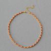 Nuovo design di nicchia giapponese e coreano colore fresco e dolce zircone ottone placcato oro corta fine collana catena clavicola