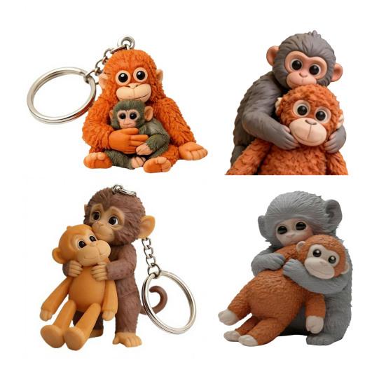 1/2Pcs Keychain Pendant Plush Monkey Charm Key Chain Keys Backpack Purse Car Bag Decoration Mini Accessory
