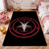 Dark Gothic Pentacle Ruby Accents Patterned Rug Nonslip Thick Carpet For Living Room Bedroom Hallway Home Decor Birthday Gift