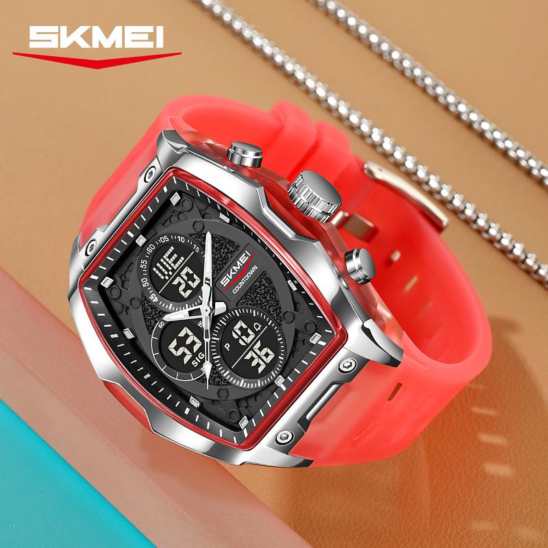 SKMEI 2601 New Business Men's Retro Luxury Digital Electronic Watch Dual Display Waterproof High End Digital Clock Reloj Hombre