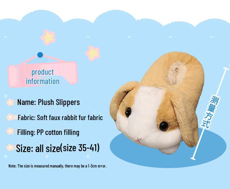 Cartoon Animal Slippers: Rabbit, Hamster, Husky, Fox, Panda - Unisex Cotton Indoor Shoes for Autumn/Winter