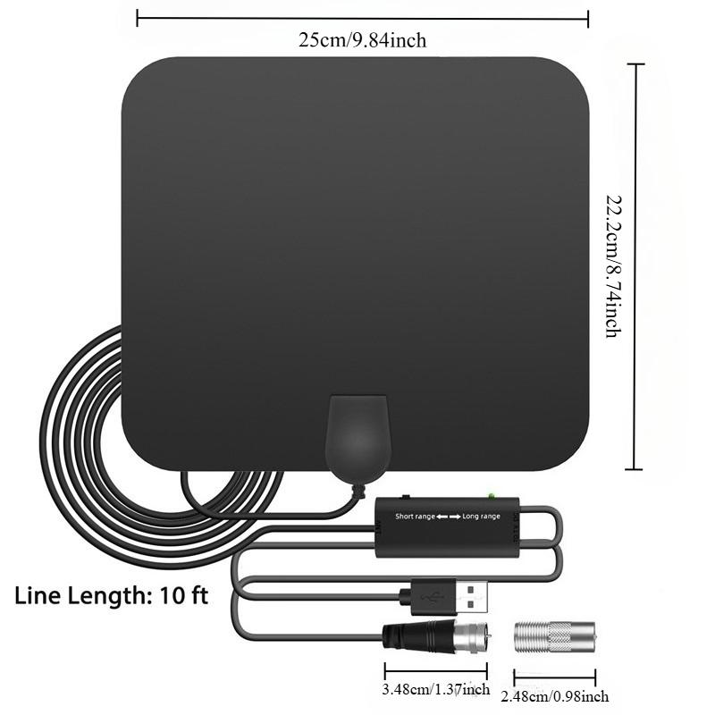 2025 Upgraded HD Digital TV Antenna, Supports 4K 1080P TV Indoor and Outdoor Use - Suitable for Smart TVs
