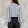 Women's Cropped Streetwear Jacket with Flattering Fit, Hem, V-Neck and Single-Breasted Button Front