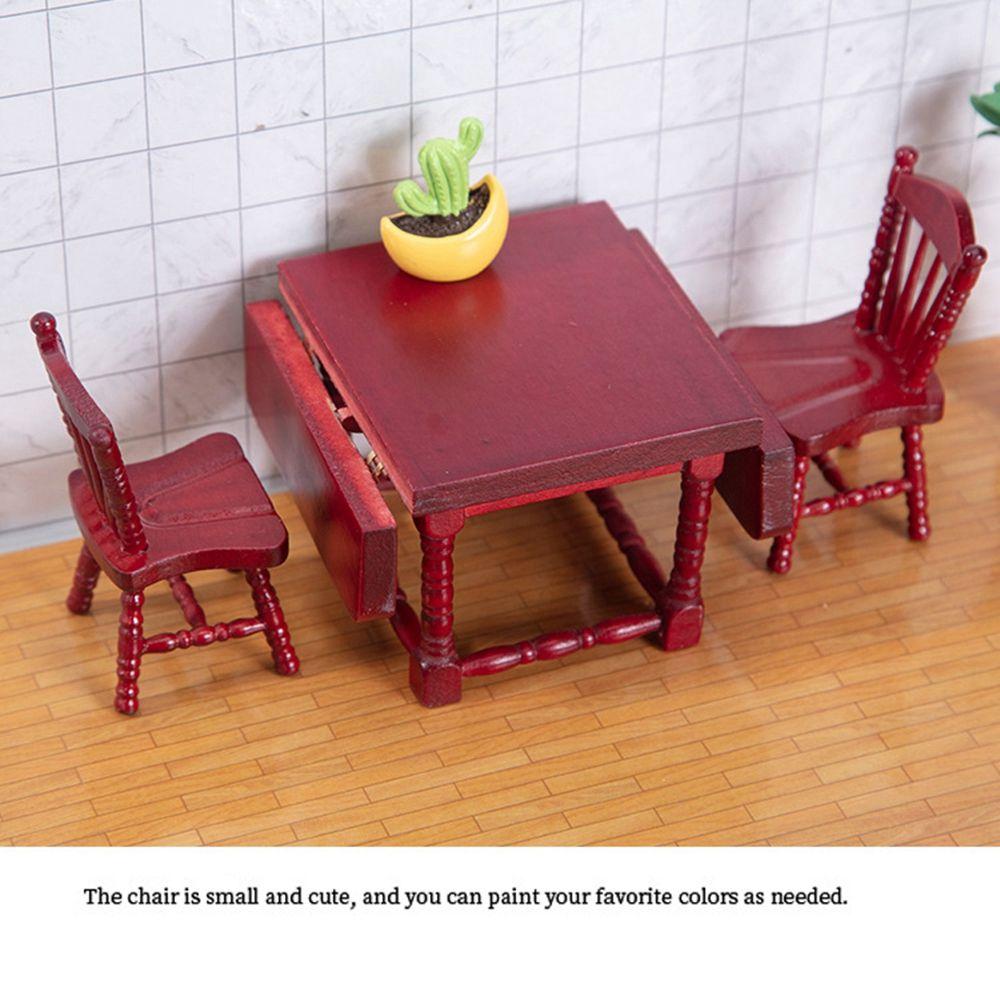 Mini Accessories Miniature Table Furniture Toys Wooden Table Doll House Decoration Simulation chair