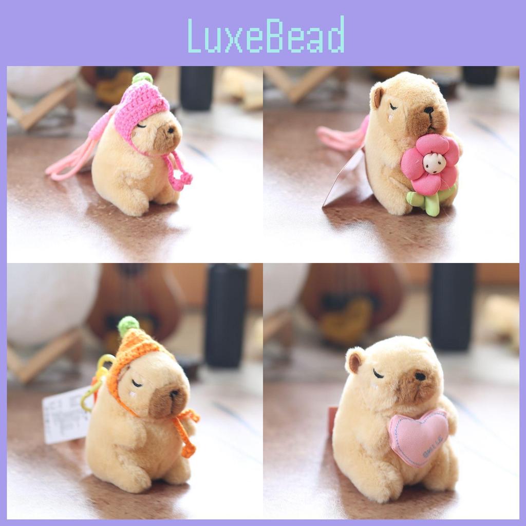 Pink Capybara Plush Keychain Toy With Watermelon Pattern Kid Collectors Doll