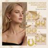 Boucles d'Oreilles en Acier Inoxydable pour Femmes Vintage Luxe Élégant Bijoux en Acier Titane