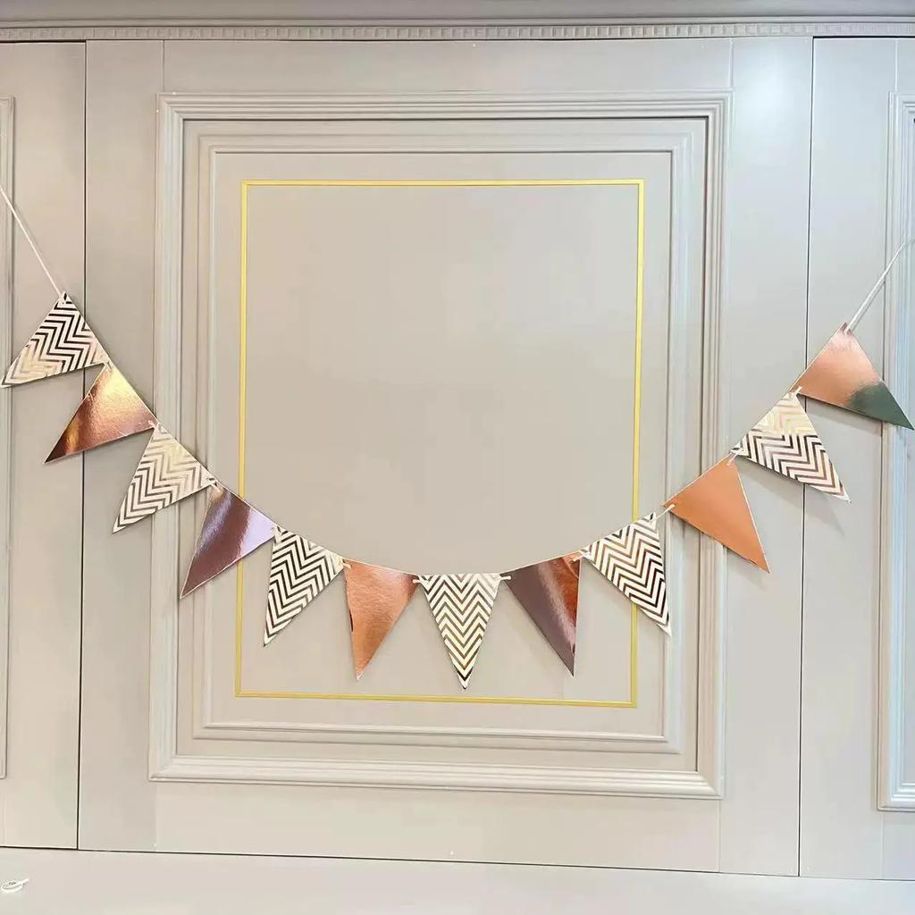 12PCS, Triangular Flags, Hanging Triangular Flags, Used for Decorating Festivals, Weddings, and Birthday Parties