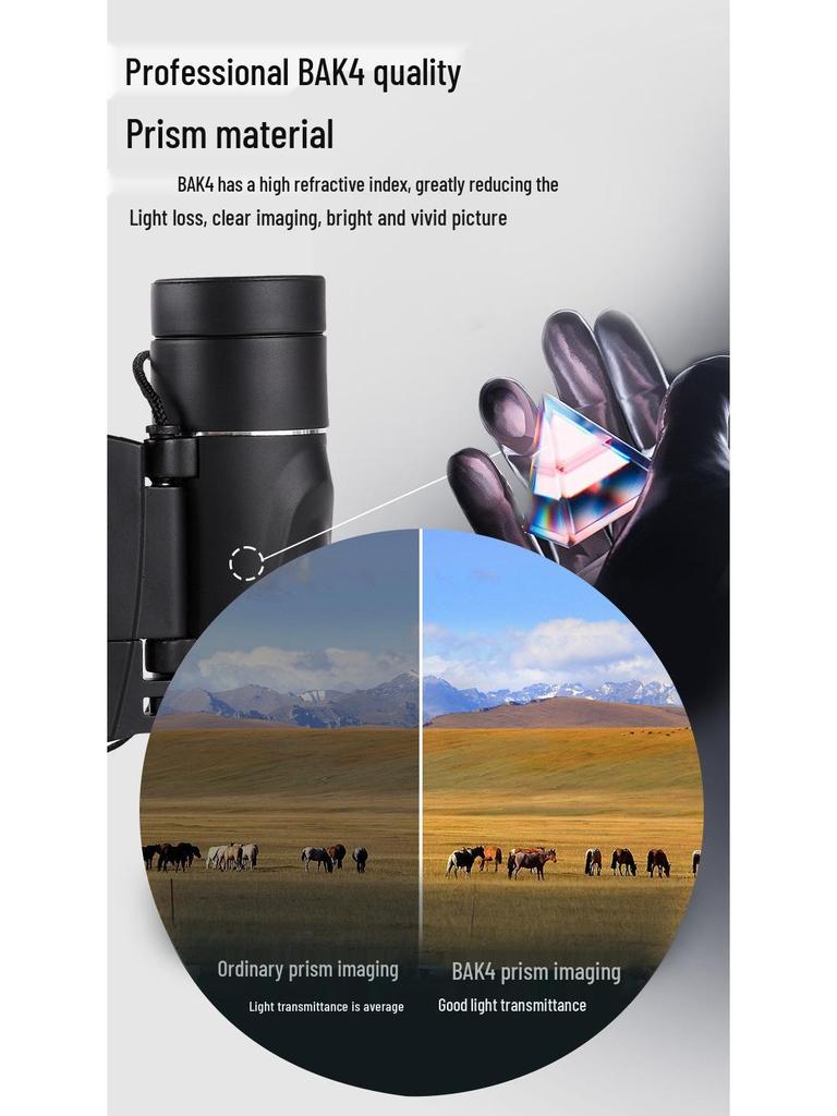 High-Definition 40X22 Portable Outdoor Binoculars with Mobile Phone Adapter