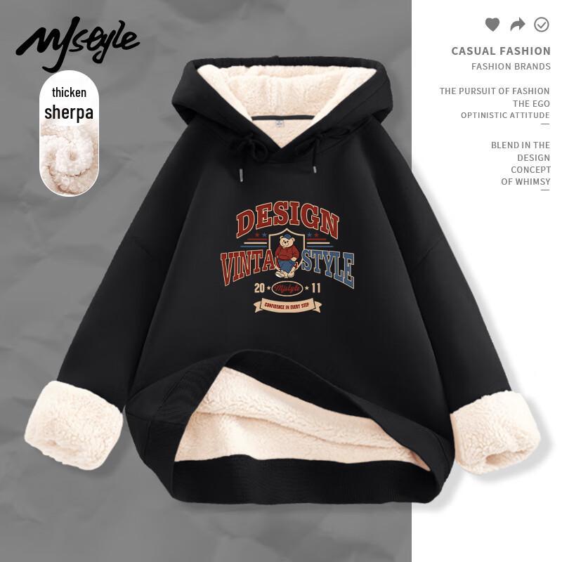 MJ STYLE Women's Lambswool Lined Hoodie