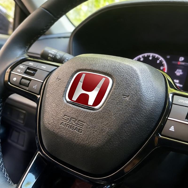 Honda Steering Wheel H Logo Sticker Red Black Interior Decal for Civic Accord City CR-V Jade Fit Odyssey Hybrid Car Accessories
