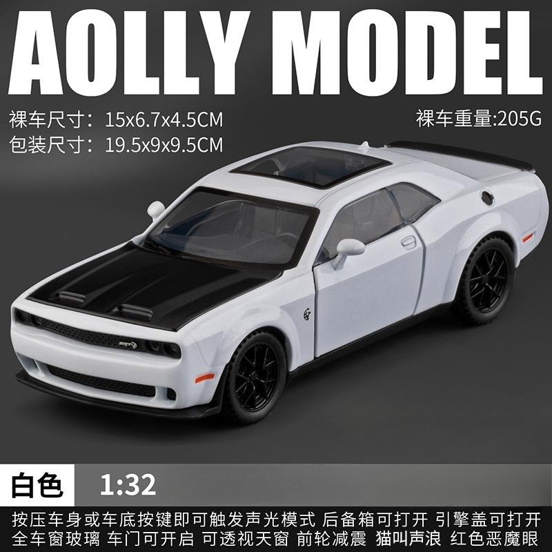 1:32 Hellcat SRT Muscle Sports car Alloy Car Model Sound and Light Pull Back Children's Toy Collectibles Birthday gift