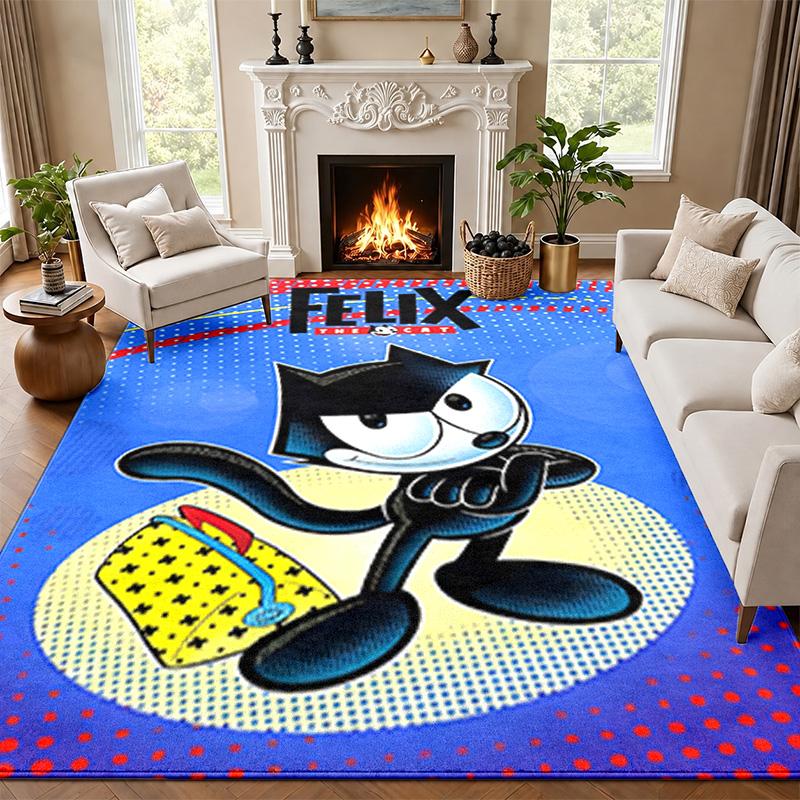 Felix the Cat Carpet Door Mat for Living Room or Bedroom Protective Mat Under Chair Office Decoration Christmas Gift Birthday Present