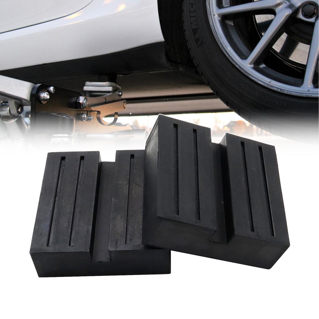2pcs Car Lift Jack Stand Rubber Pads Square Slotted Frame Rail Floor Jack Guard Adapter Pad Universal Jack Pad Auto Repair Kit