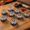 8PCS ABS Guitar Volume Knob Transparent-Black Guitar Parts Accessories  For Electric Guitar