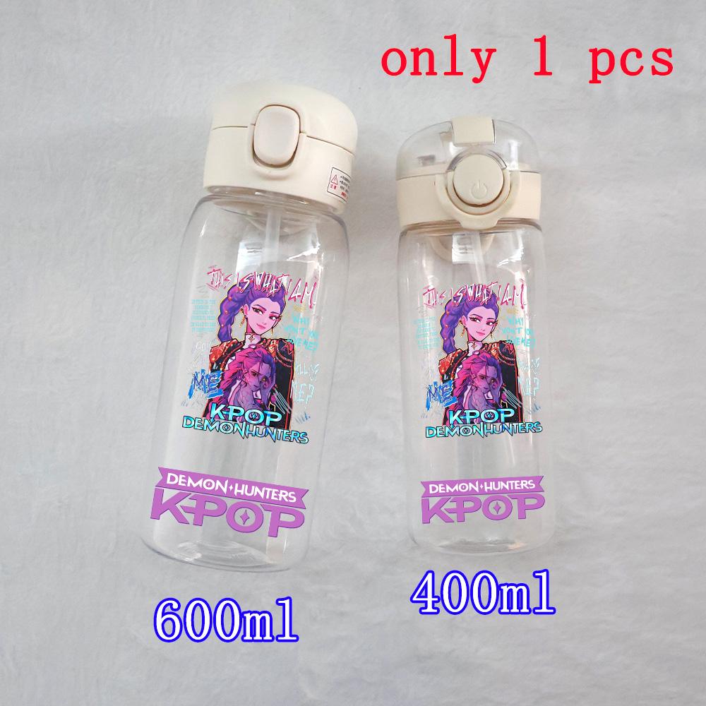 400ML-600ML Animated Movie K-Pop: Demon Hunters HUNTR/X Plastic Large Capacity Water Cup Bottle Gourde Drinking Bottle Gifts