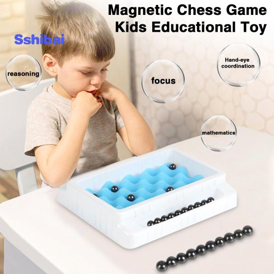 

Набор настольных игр с магнитными шахматами, 20 магнитных камней, интерактивное взаимодействие для родителей и детей, фокус логического мышления, битва для 2 игроков, обучающая настольная шахматная игрушка 1 Set
