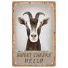 Animals Metal Tin Signs Sweet Cheeks Hello Posters Plate Wall Decor for Home Garden Bars Man Cave Cafe Clubs Retro Poster Plaque