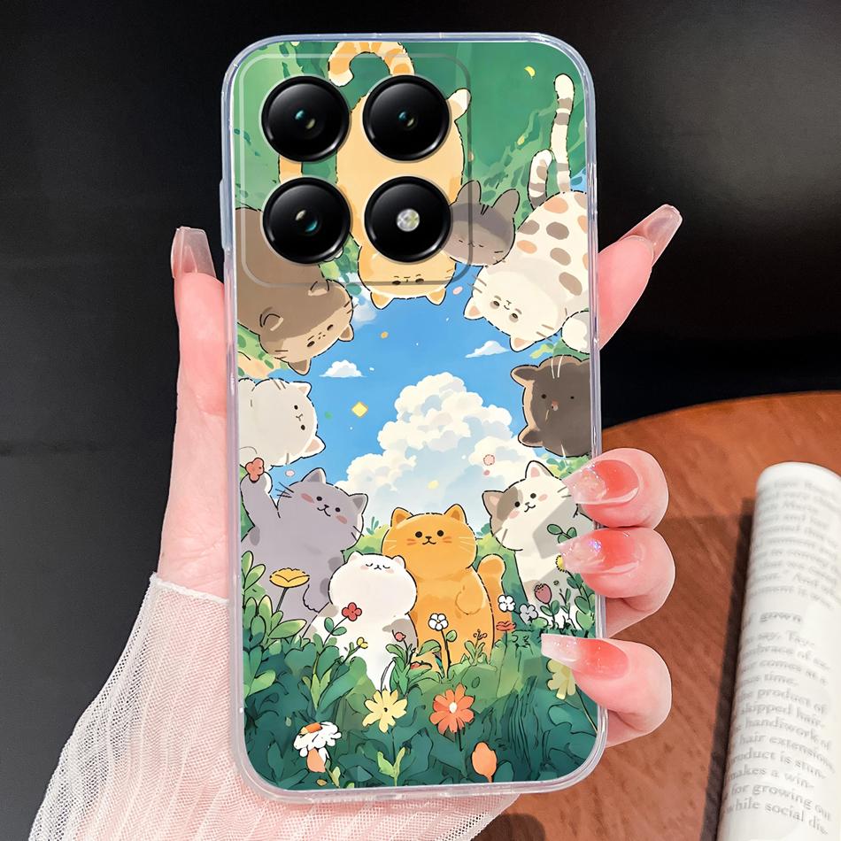 For Xiaomi 15T 14T Pro Phone Case Lovely Fish Patterns Soft TPU Clear Silicone Bumper For Xiaomi 15TPro 14 T Lightweight Funda