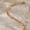 Womens Exquisite Dainty Zircon Inlaid Small Round Bead Chain Lucky Bracelet