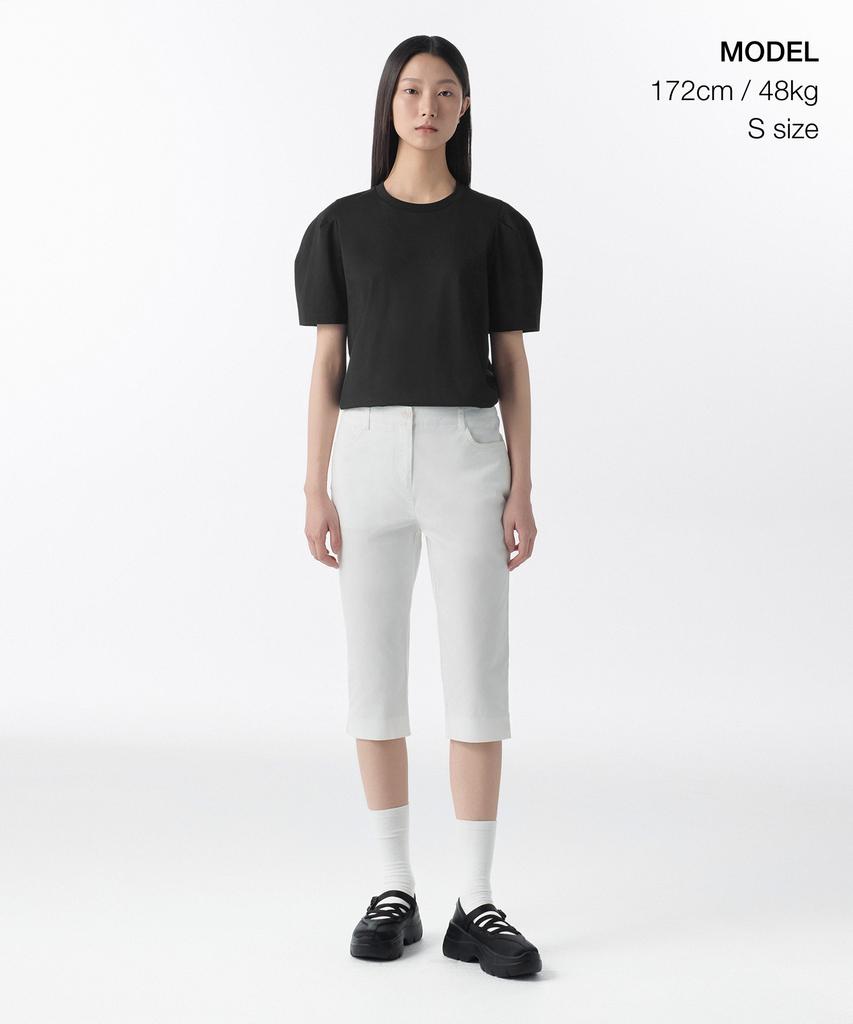 MUSINSA STANDARD WOMAN Women'S Silket Puff Sleeve T-Shirt [Black]