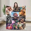 Maluma Colombian Singer Photo Collage Blankets Camping Flannel Throw Blanket For Bedroom Soft Warm Custom Quality Bedspread Gift