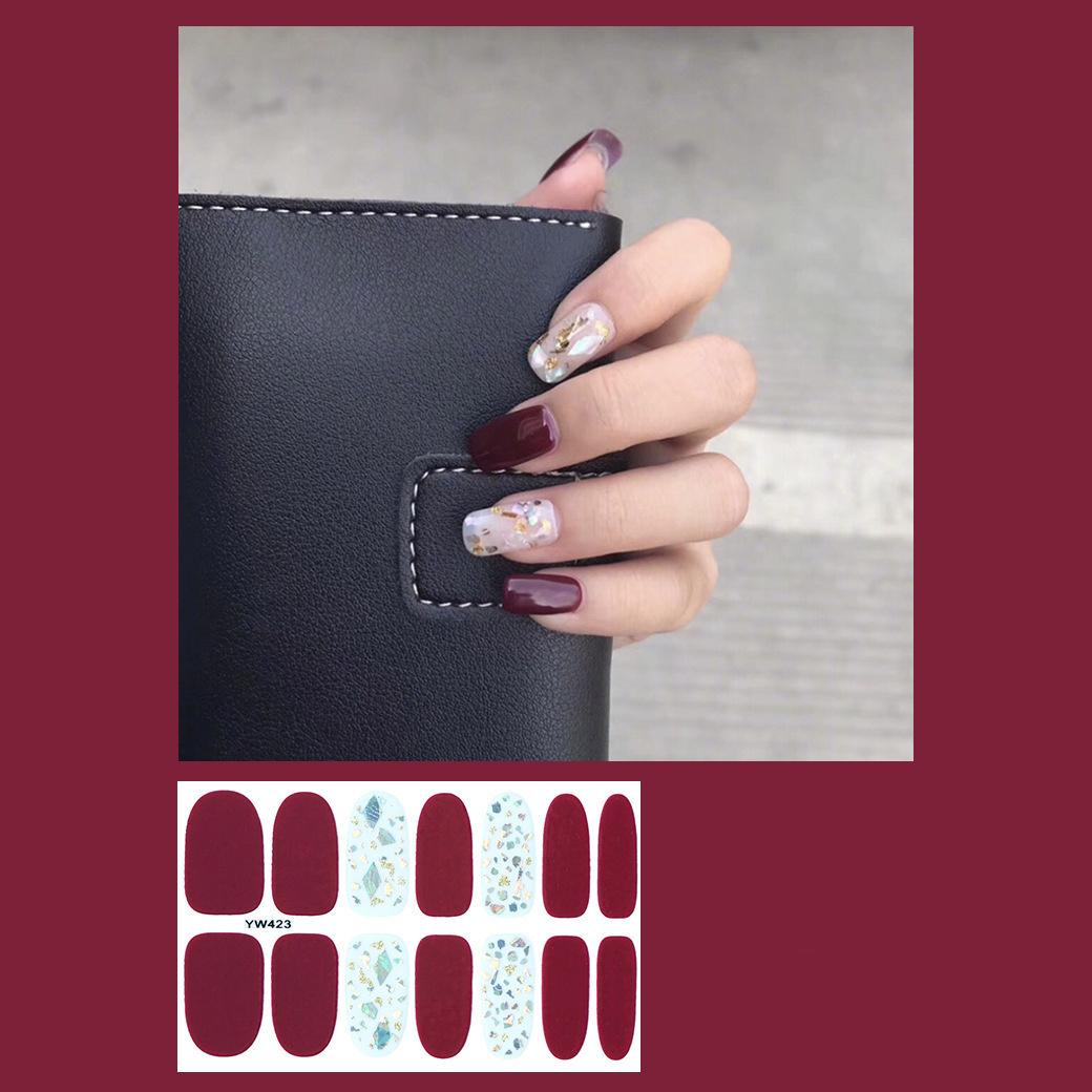 

14 шт./лист, пресс для ногтей, блестящая пудра Aurora, наклейка для ногтей, готовый маникюр, быстрый Nial 08