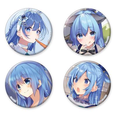 KADOKAWA Bênção neste Aniversário Maravilhoso 2025 Conjunto de 4 Latas de Aço Aqua KonoSuba Mundo de Deus! Crachás, Diâmetro Aproximado. 54mm,