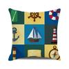Watercolor Maritime-themed Logo Digital Printing Short Plush Pillow Covers for Car Sofa Office Cushion Cover Home Goods