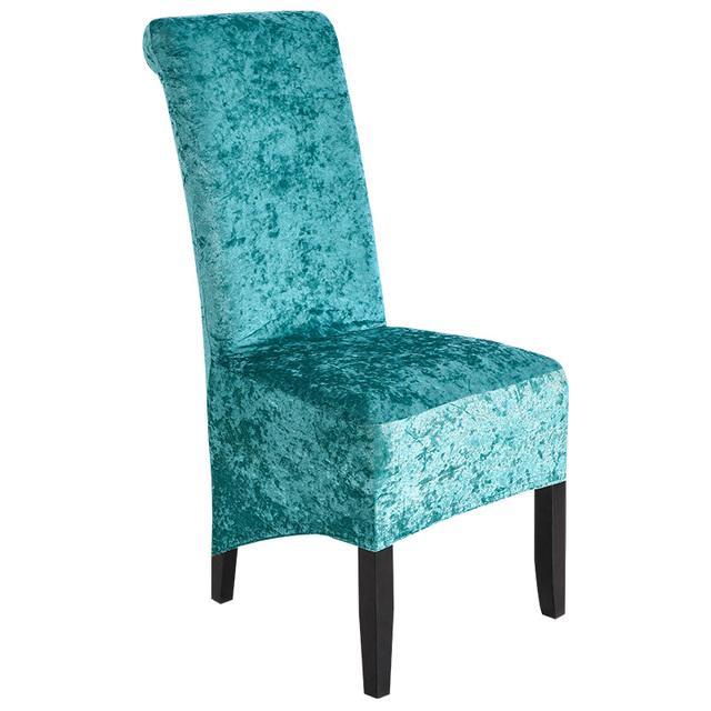 Velvet Plush Xl Dining Chair Covers ,Stretch Chaircover ,Spandex High Chairs Protector Covers Seat Slipcover With Elastic