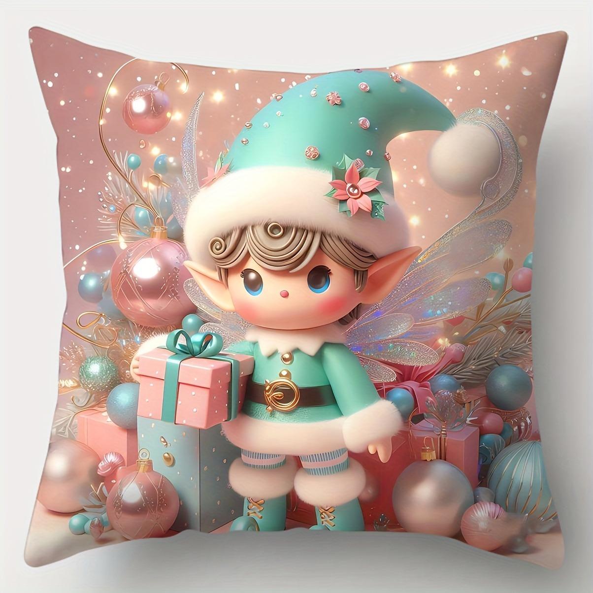 

Рождественское украшение наволочка милый эльф Санта-Клаус олень наволочка диванная подушка комплект комната украшение дома подарок другу 40x40cm