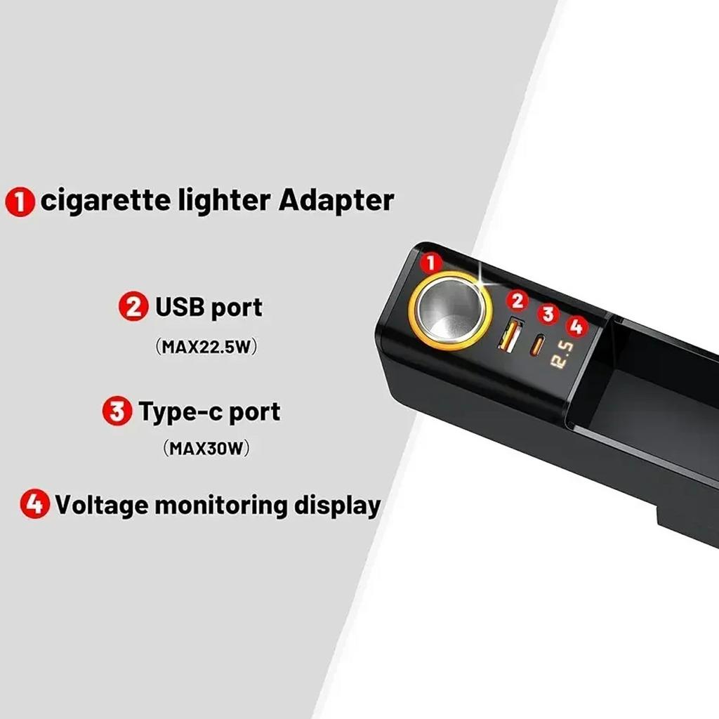 Car Seat Gap Filler Organizer with USB-A + USB-C Fast Charging Ports Multifunctional Storage Box