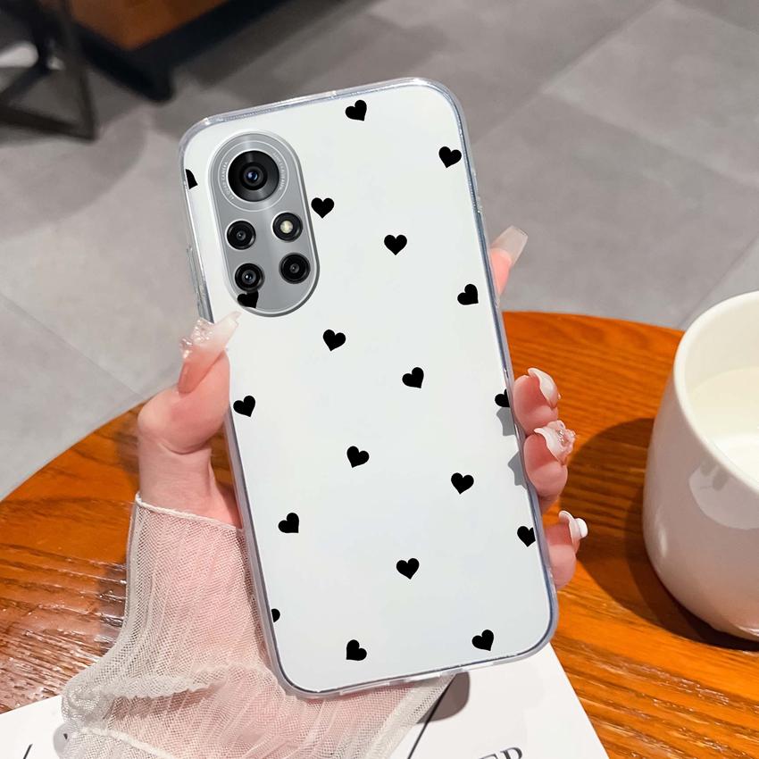 Case For Huawei Nova 8 9 10 11 Pro SE P Smart 2019 2020 Y60 Y70 Cute Black Cat Phone Cover Soft Slim TPU Shockproof Transparent Shell For Huawei Cases