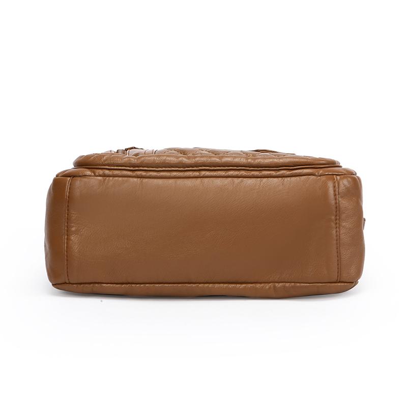 Middelaldrende og eldre kvinners veske skulderveske vintage mykt skinn mammaveske lett crossbody-veske