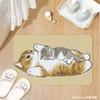 Cute cartoon cat diatom mud bathroom floor mat, water absorption, non-slip and quick-drying toilet, toilet door floor mat carpet