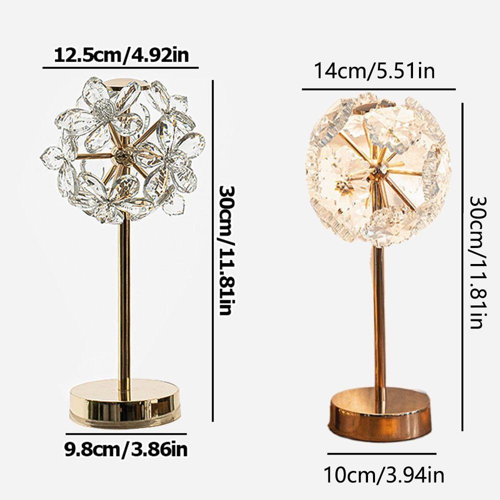 Crystal Lamp Shade Crystal Table Lamp 3 Color Lights Dimmable Decoration Desk Light Soft Lights Romantic Indoor Lighting Home