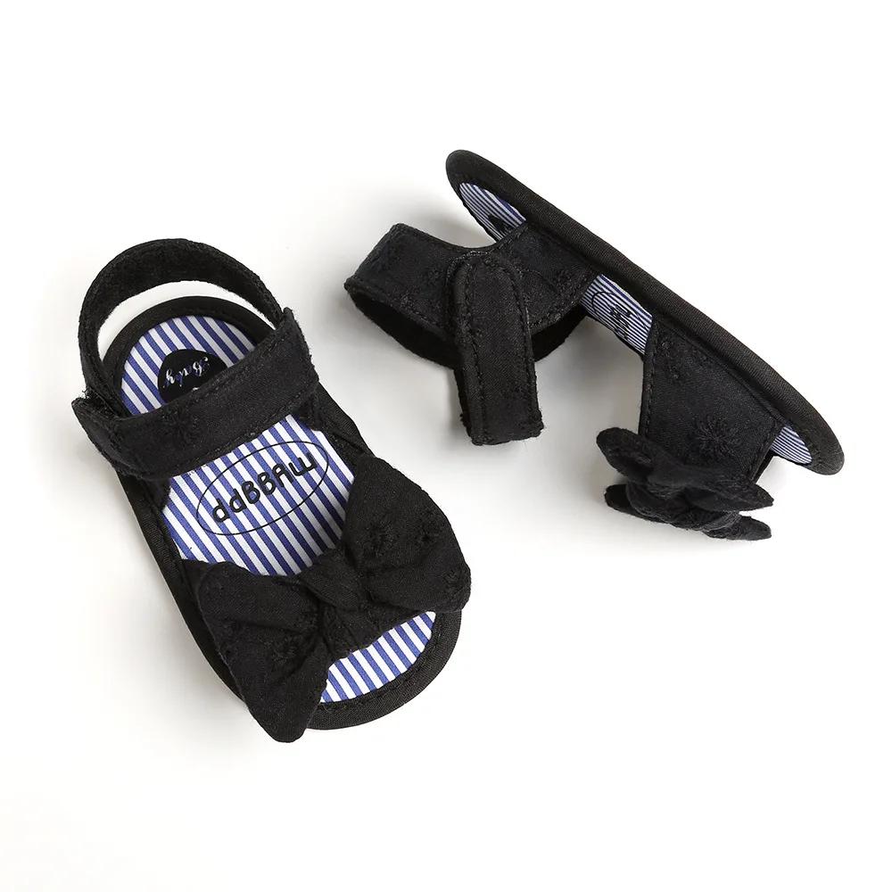Baby Mädchen Anti-Rutsch Schleifensandalen Sommer Zehenfrei Rutschfest Weiche Sohle Flache Prinzessin Sandalen mit Schleife 0-18M