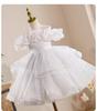 Girls' Formal Flower Girl Princess Dress with Sequined Puffy Skirt - Ideal for Piano Performances