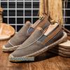 Summer Shoes for Man Handmade Canvas Flat Vintage Casual Spring and Autumn Couple Breathable Loafer Footwear 2024 New Large Size